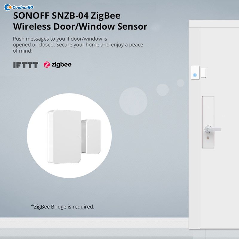 Thiết bị cảm biến mở cửa/cửa sổ không dây SONOFF SNZB-04 ZigBee thông minh WigBee có chức năng cảnh báo không phân tích via eWeLink AP0