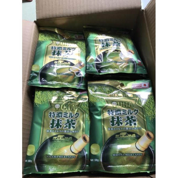 Keo nhật -  Kẹo matcha trà xanh UHA 8.2 Nhật Bản mẫu bao bì mới hàng mới date xa