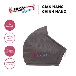 Khẩu Trang Vải 3 Lớp Kissy Người Lớn Màu Xám Nhạt Chống Nắng Và Chống Bụi Mịn Hiệu Quả