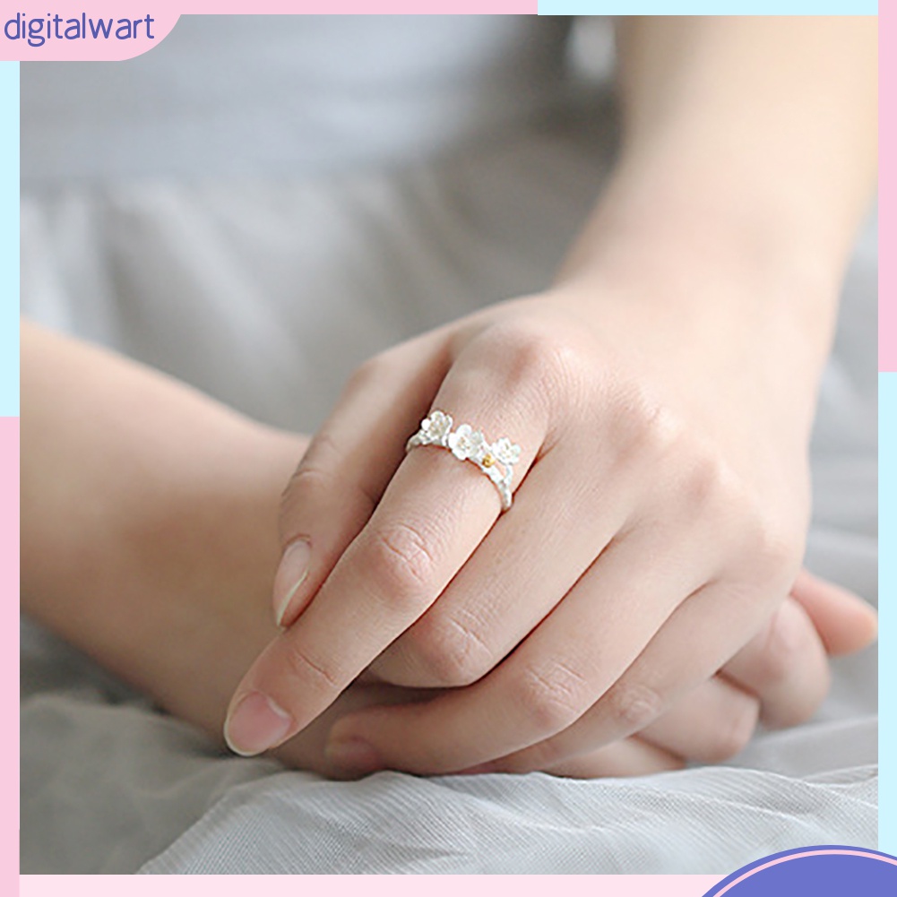 Nhẫn Hở Họa Tiết Hoa Mận Handmade Thời Trang Cho Nữ