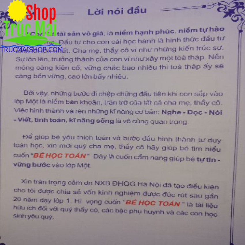 Vở bé học toán cho bé chuẩn bị vào lớp 1 của Nguyễn Thị Thúy Hà