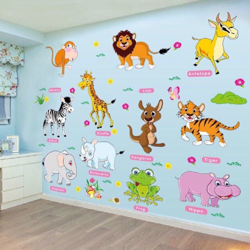 Decal giấy dán tường phương tiện giao thông kèm tiếng anh cho bé