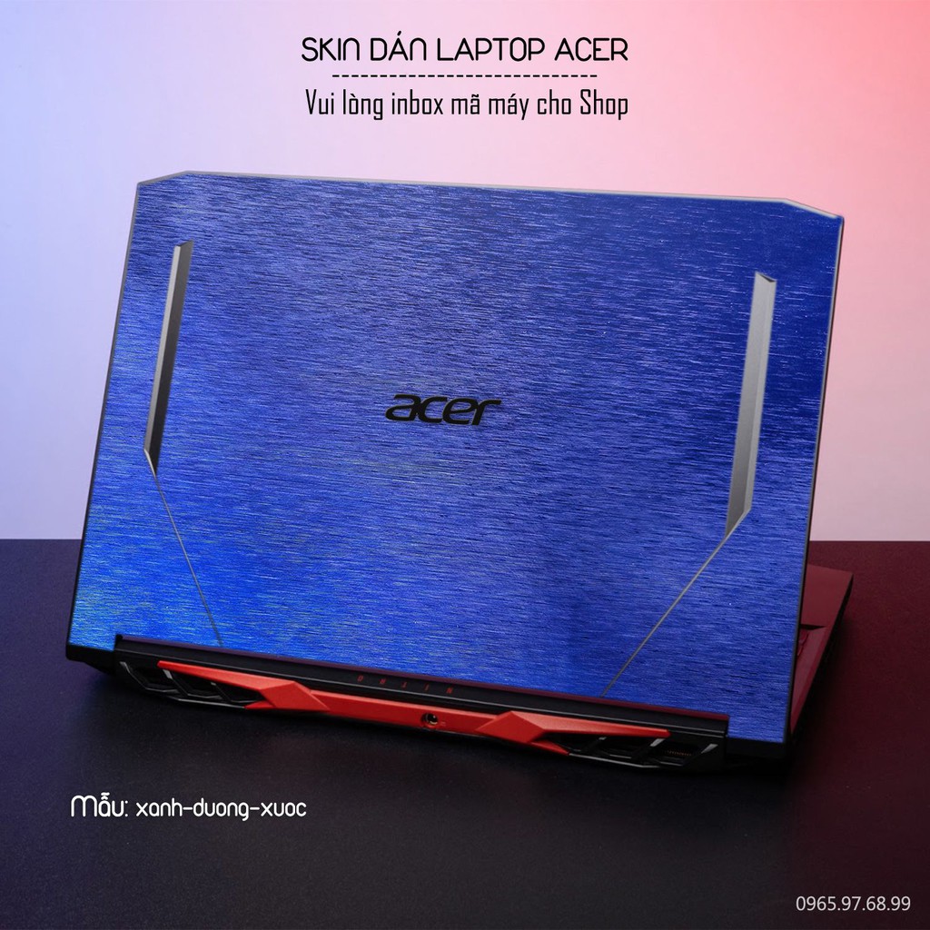 Skin dán Laptop Acer màu xanh dương xước (inbox mã máy cho Shop)