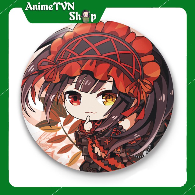 Huy hiệu in hình nhân vật Anime Manga Date a Live - bằng nhựa, có khuy cài ở mặt sau