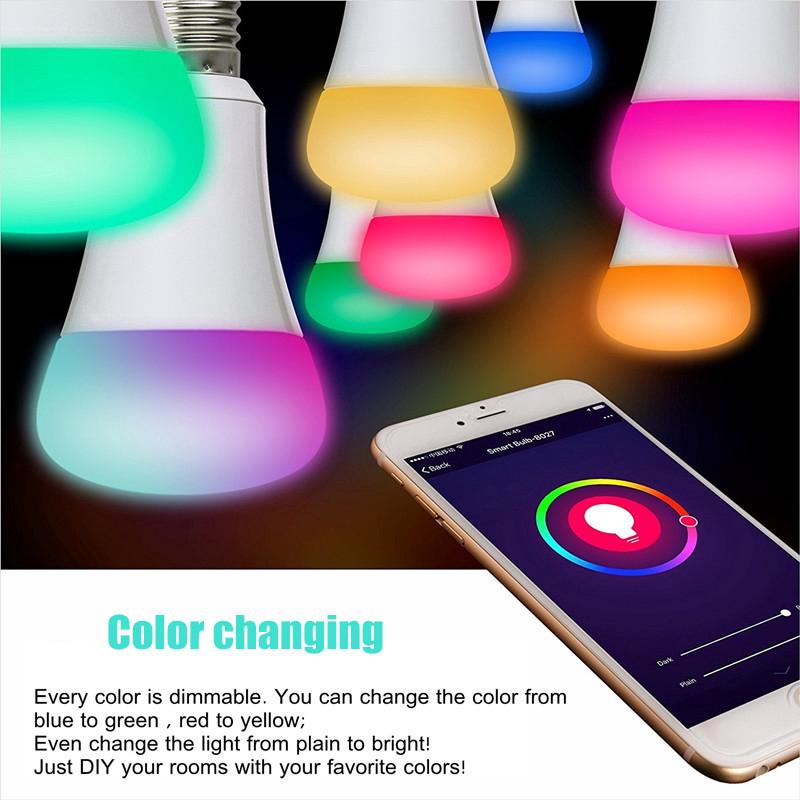 Bóng đèn LED không dây bluetooth thông minh RGBW kèm remote điều khiển