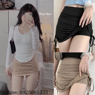 Chân Váy Nữ, Chân Váy Nữ Rút Hai Bên Dây Hai Bên Tôn Dáng Siêu Xinh, Chân Váy Liền Quần Body Đẹp
