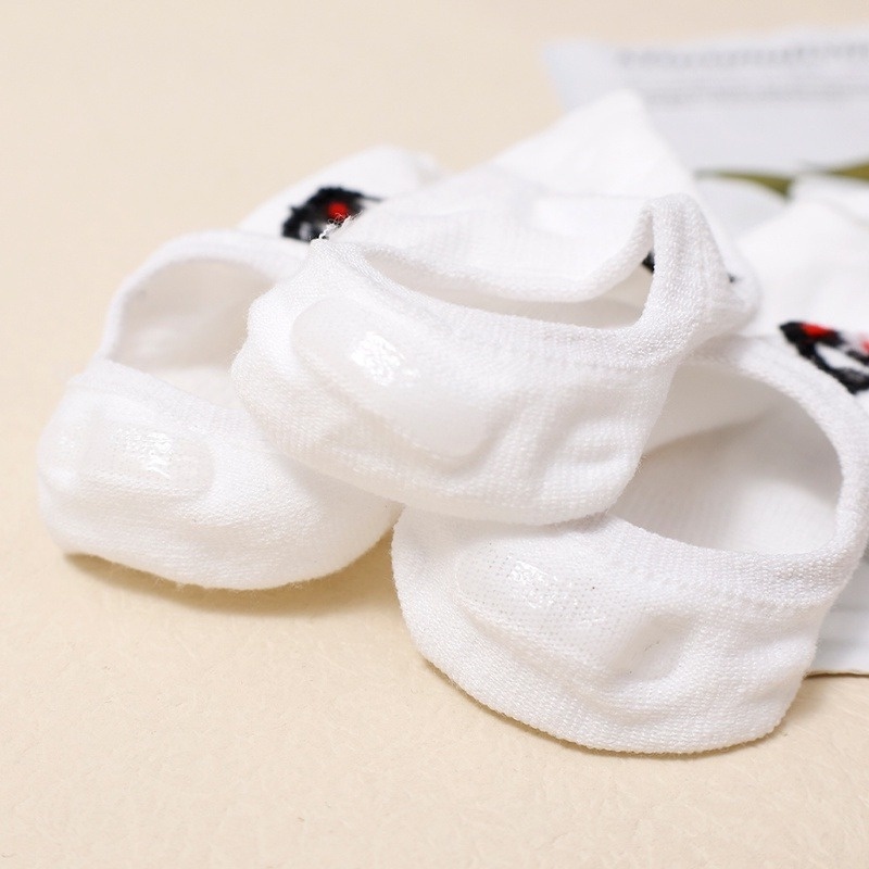 1 Đôi Vớ Thuyền Thấp Mềm Mại Co Giãn Thoải Mái Chống Trượt Thấm Hút Mồ Hôi In Hình Động Vật Hoạt Hình Đáng Yêu