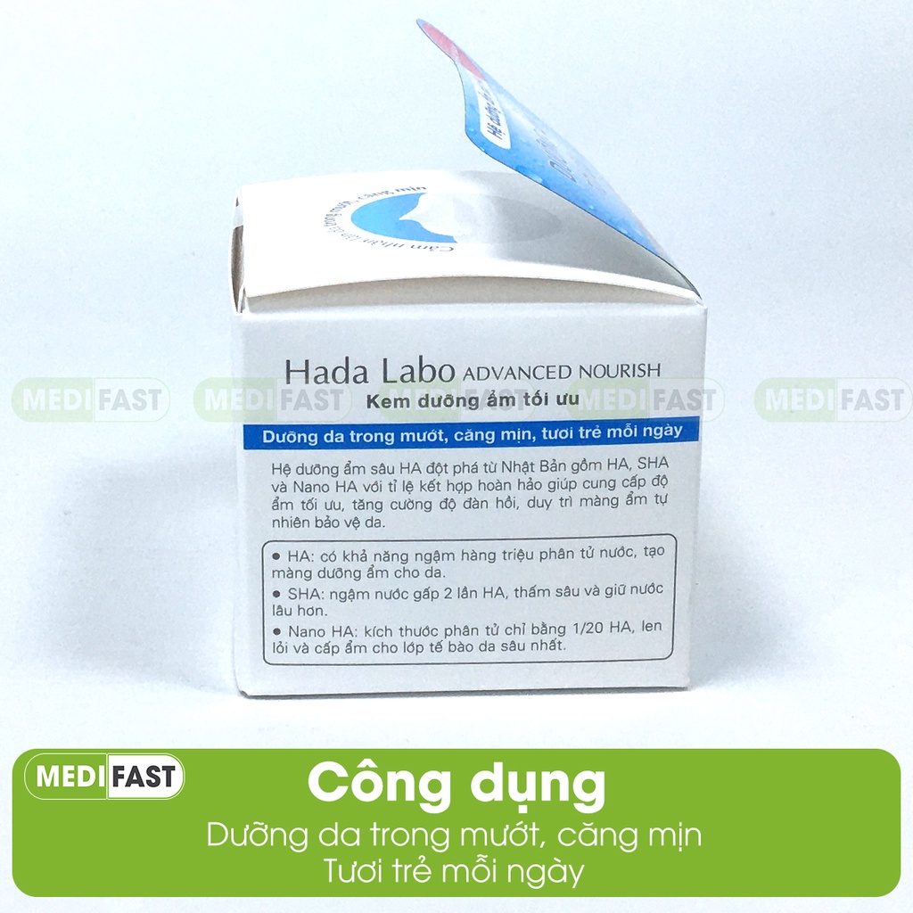 Kem dưỡng ẩm tối ưu Hadalabo advanced nourish Cream 50g- Dưỡng ẩm sâu, da trong mướt, chắc khỏe, mịn màng