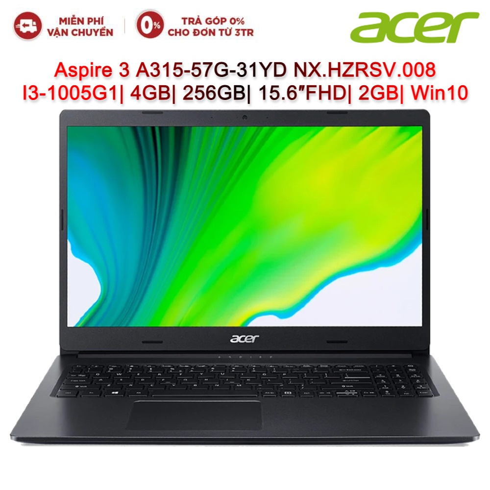 Laptop ACER Aspire 3 A315-57G-31YD NX.HZRSV.008 I3-1005G1 4GB 256GB 15.6″FHD VGA 2GB