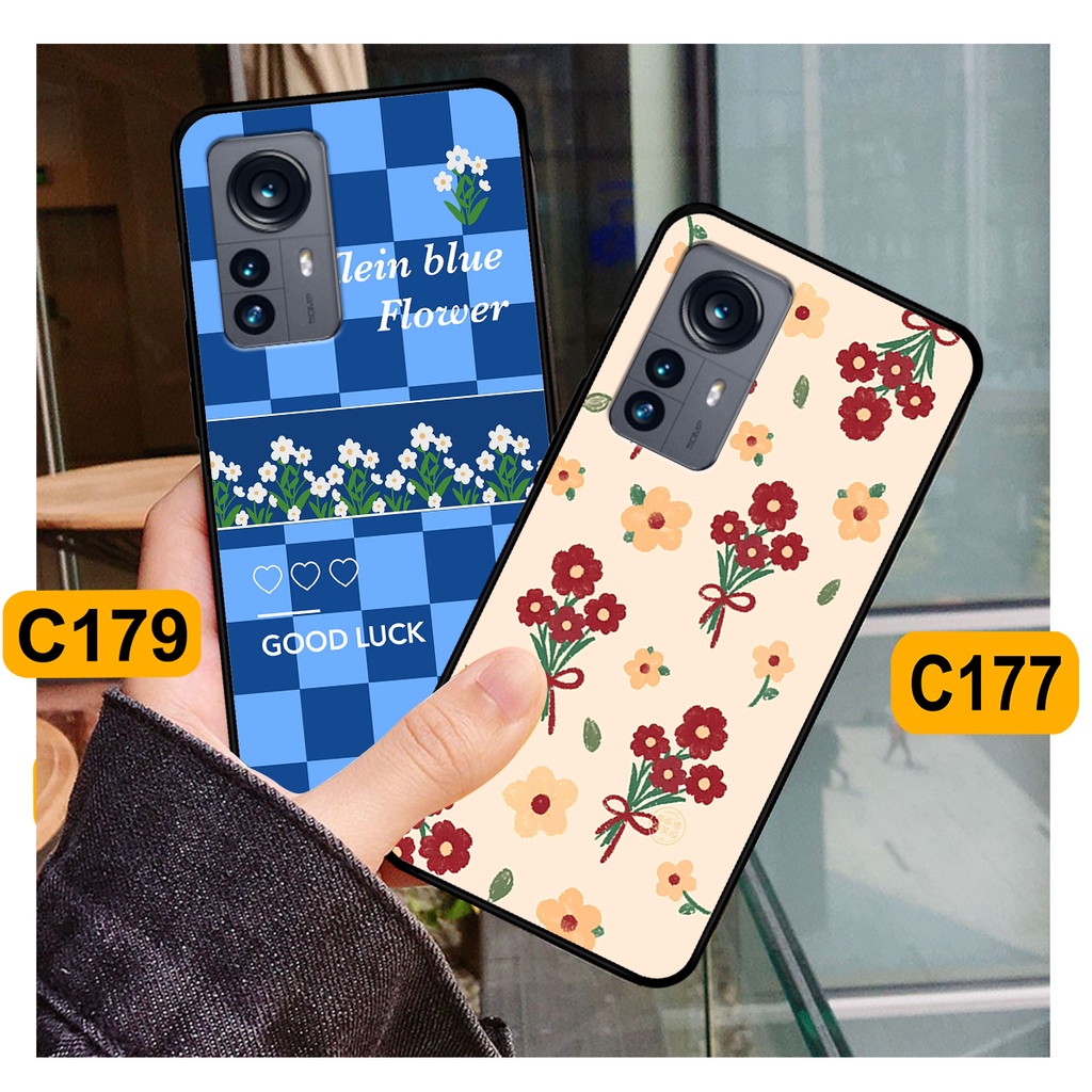 Ốp Xiaomi 12 / Xiaomi 12 Pro in hình hoa cỏ nhẹ nhàng,họa tiết caro xinh xắn.ốp lưng chống sốc
