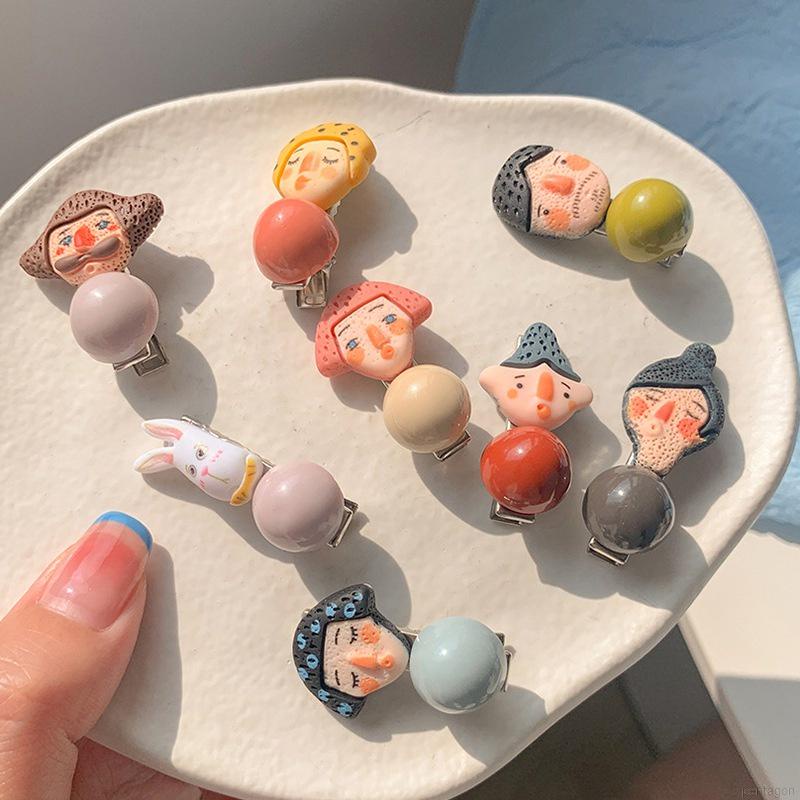 Kẹp Tóc Mỏ Vịt Hình Thỏ Màu Kẹo Dễ Thương Cho Bé Gái