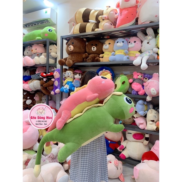 Khủng long nhồi bông đuôi trái tim size 90CM-1M-1m5-1m8 hàng nhập cao cấp