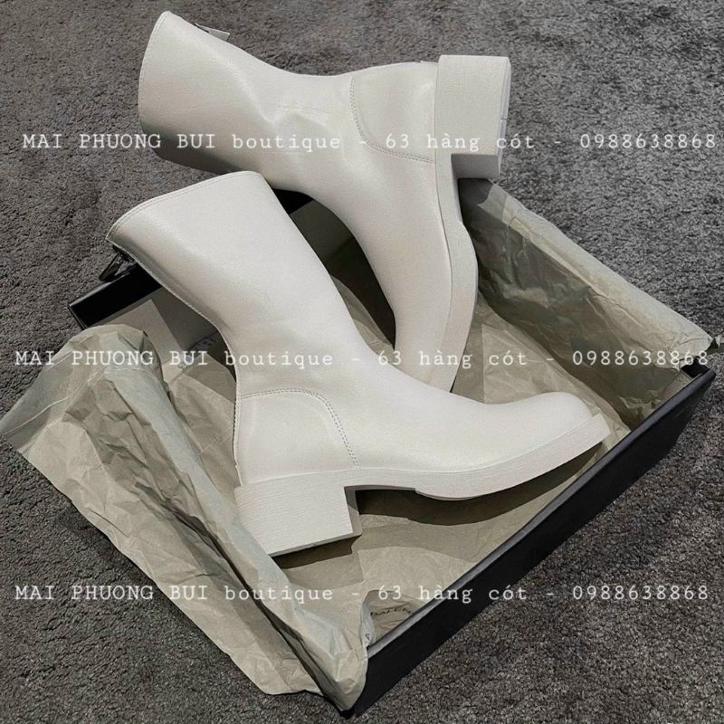 Thă(ẢNH THẬT) Boot Nữ Cổ Lửng Da Siêu Mềm Êm Hàng Xịn Fullbox Cao Cấp