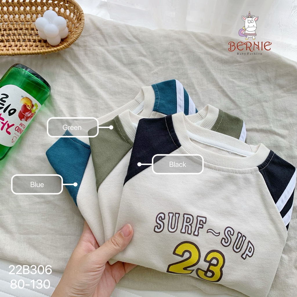 Bộ thể thao thu đông bé trai dài tay cá tính, bộ thu đông tay dài cho bé phong cách thể thao