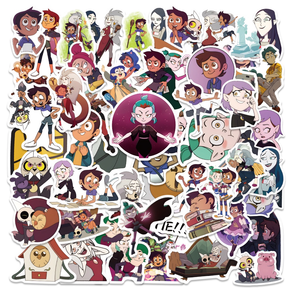 Y&P| Hình Dán Chống Nước The Owl House Phim Hoạt Hình Mũ Bảo Hiểm Máy Tính Xách Tay Hành Lý Dán Thiết Lập, 50 tờ