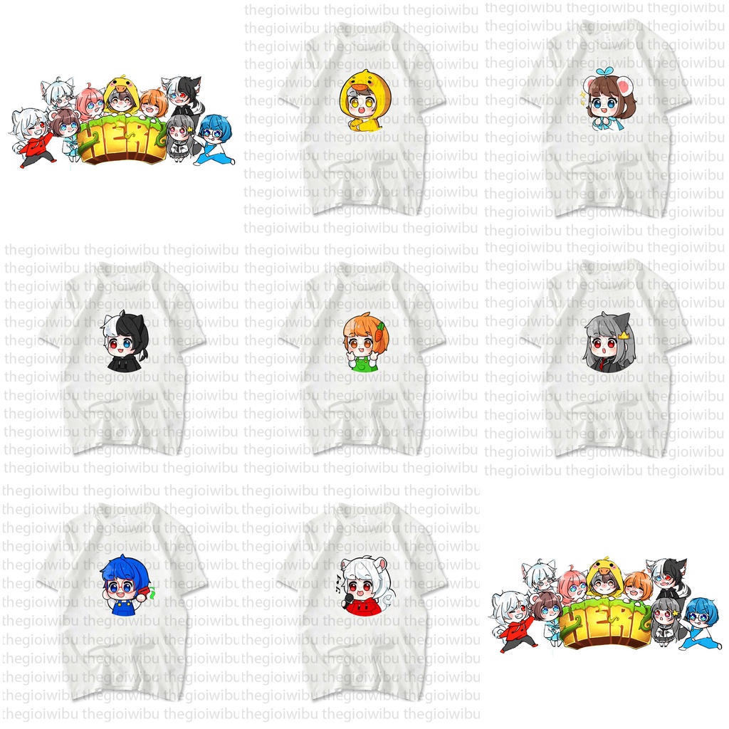Áo thun phông trắng in hình HERO TEAM ver MẮT TRÒN XOE Simmy Phong cận Siro Mr Vịt Sammy Đào Kairon Kamui