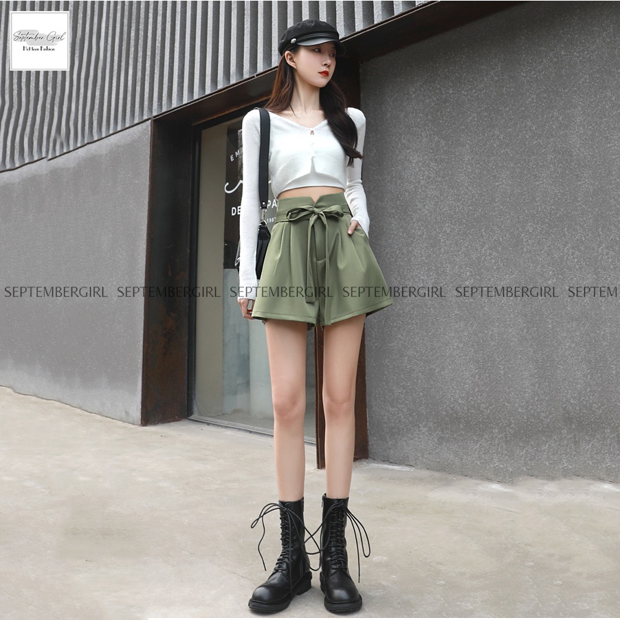 Quần Shorts Nữ Thiết Kế Kiểu Quần Tây Thắt Nơ Form Chuẩn Đẹp SEPTEMBERGIRL - SHORTS NU 002V2