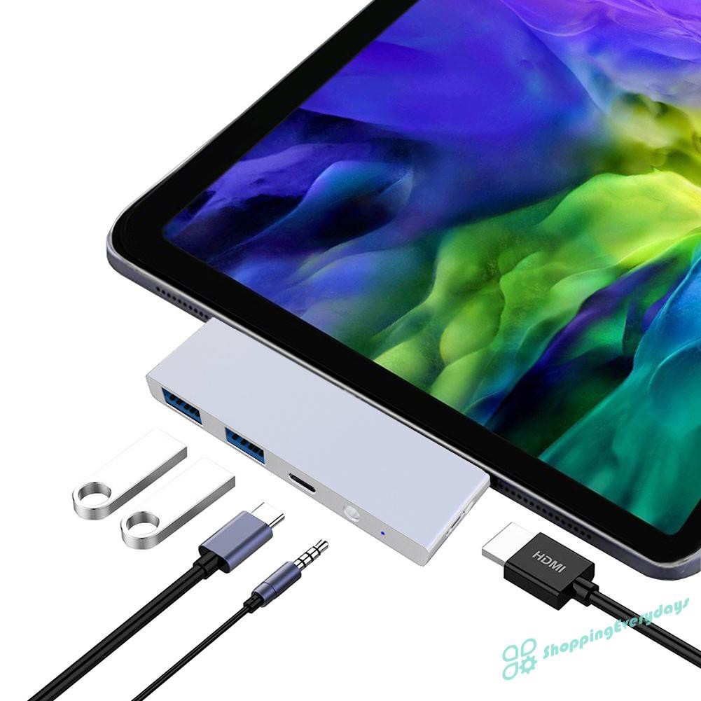 SV Bộ Chuyển Đổi Hdmi 2 Usb3.0 Pd 3.5mm 5 Trong 1 Cho Ipad Pro 2018 / 2020