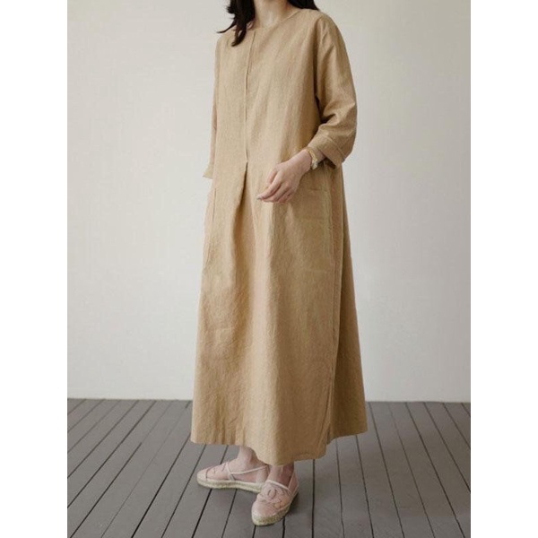 Giảm 50% Đầm Linen nhấn ly