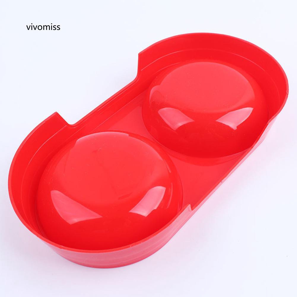 Bát ăn 2 ngăn bằng nhựa cho thú cưng tiện dụng