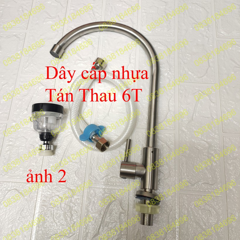 Vòi Rửa chén bát inox SUS 304 phi 18 kèm dây cấp và bông tăng áp,Vòi  Chậu Đơn Cần Cứng lõi Thau( RẺ VÔ ĐỊCH) | BigBuy360 - bigbuy360.vn