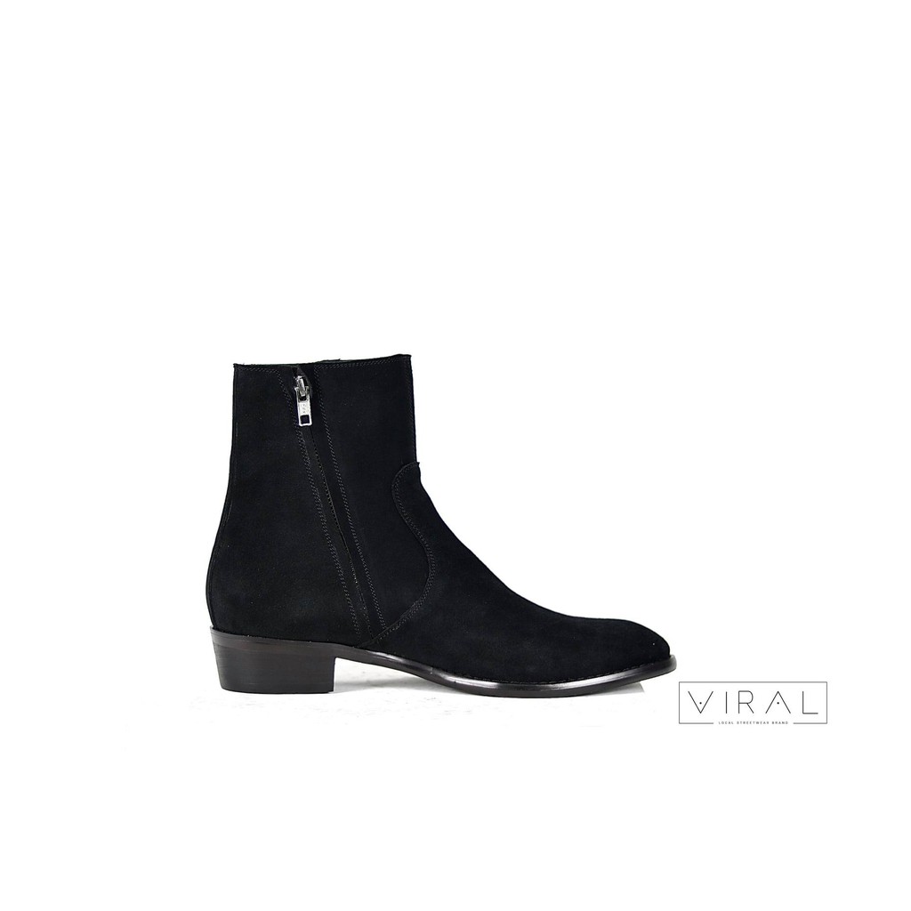 Giày nam Zip Boots Khóa Kéo Streetwear Da Bò Lộn Đế Phíp Cao Cấp BẢO HÀNH 12 THÁNG .Tặng Phụ Kiện | BigBuy360 - bigbuy360.vn