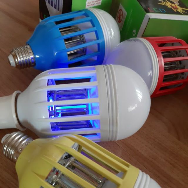 Bóng đèn led đèn sáng và đèn bắt muỗi 12W đui xoáy E27