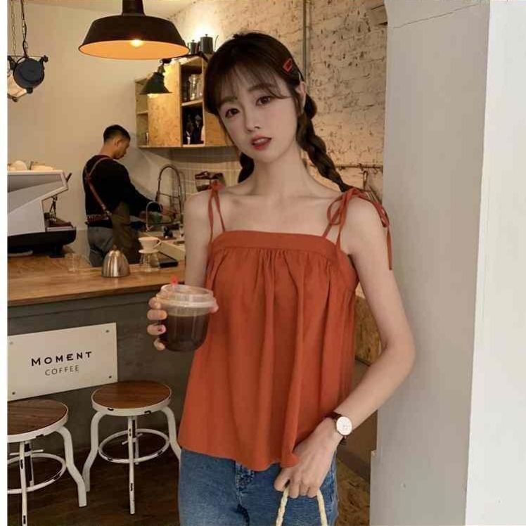 Áo Lửng Hai Dây Phong Cách Hàn Quốc Quyến Rũ Dành Cho Nữ