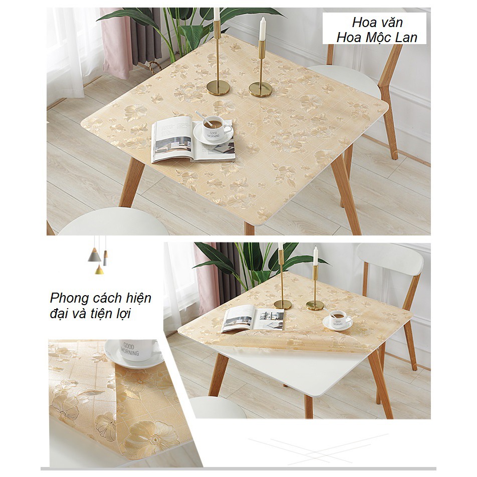 Khăn trải bàn PVC mềm chống thấm cách nhiệt - tấm trải bàn ăn cao cấp
