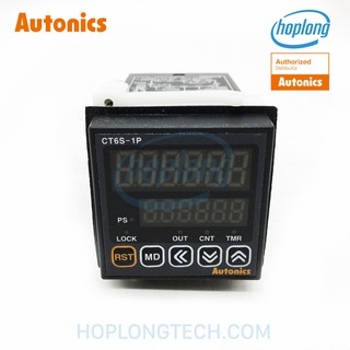 CT6S-1P4 Bộ đếm Bộ đặt thời gian 6 chữ số đặt trước 1 giá trị 100-24VAC Autonics kích thước 72x72mm