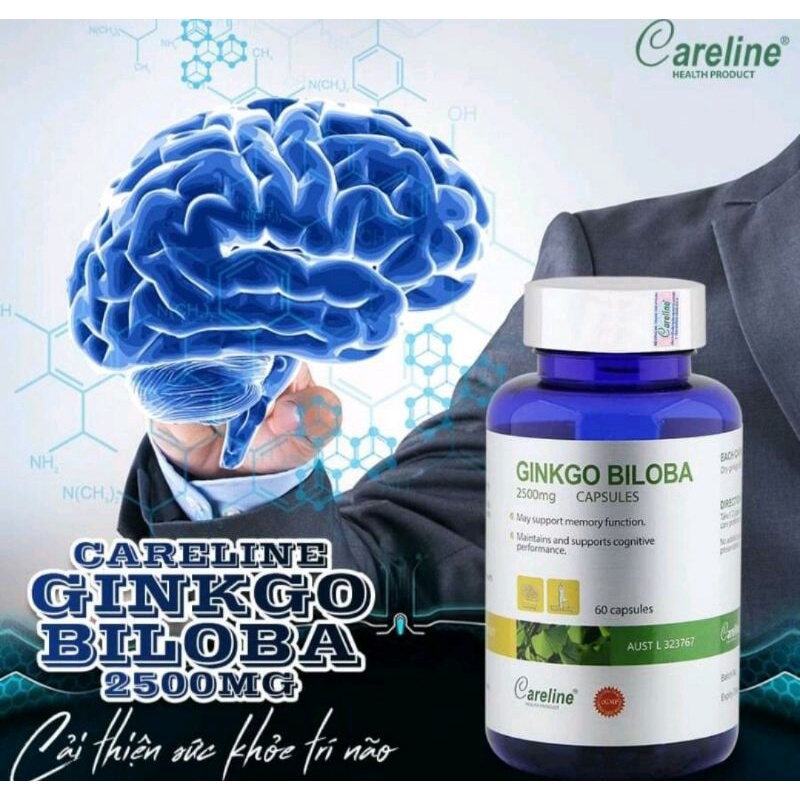 Viên uống bổ não Careline Ginkgo Biloba 2500Mg⚡Mua 1 tặng 1⚡Nhập khẩu Úc giúp hoạt huyết dưỡng não