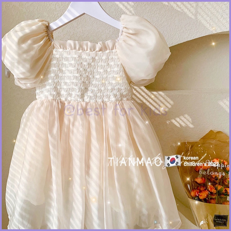 Đầm Công Chúa Mùa Hè Ngắn Phồng Phong Cách Phương Tây Thời Trang Cho Bé Gái
