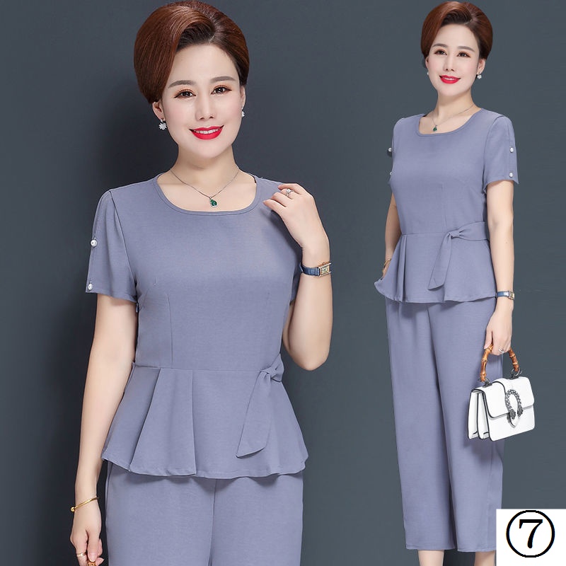 Bộ Quần Áo Thời Trang Hè Cho Phụ Nữ Trung Niên 40-50 Tuổi