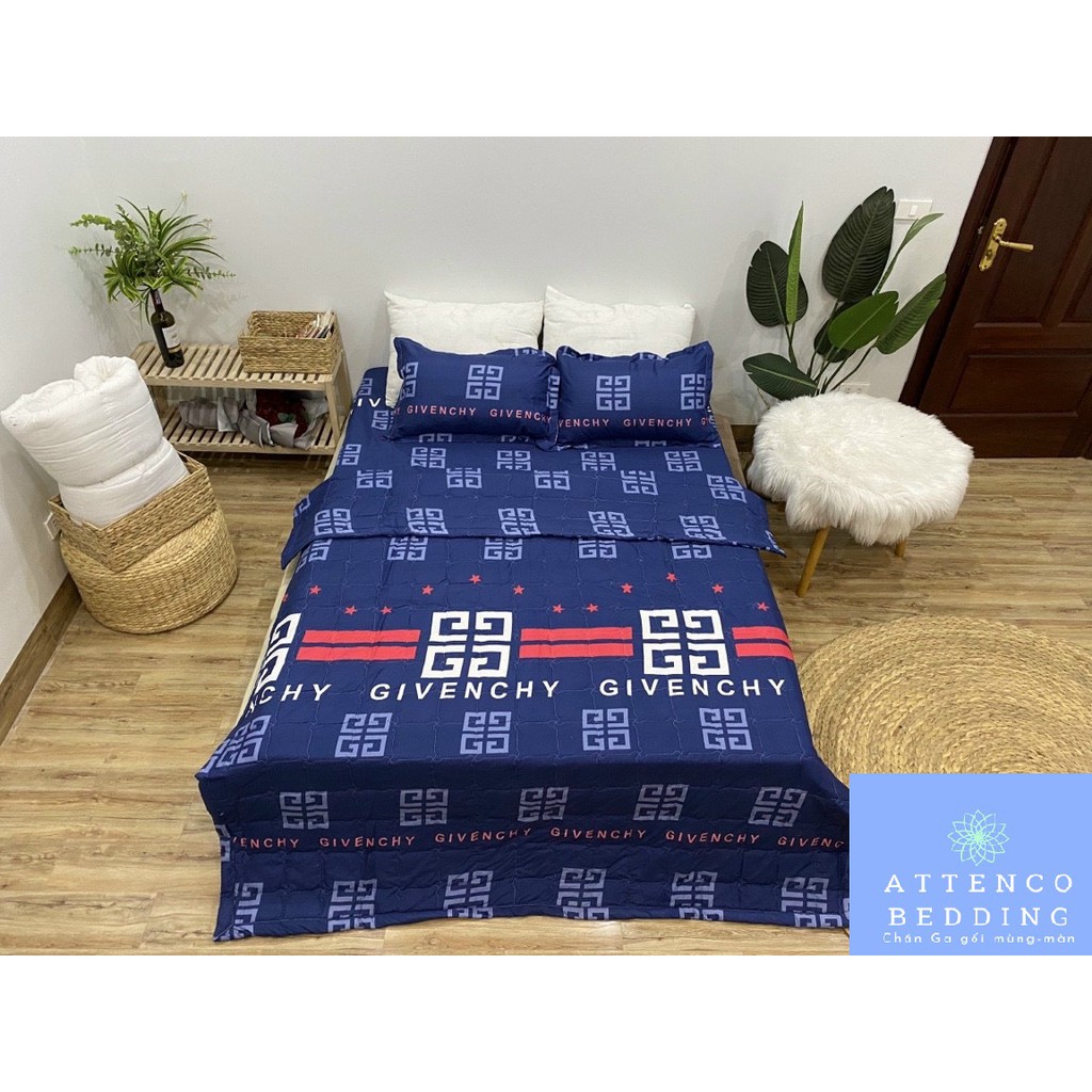 Chăn ga gối ❣FreeShip❣Bộ 5 món Cotton Poly chăn trần bông 3 lớp ,không bai không xù đường may thủ công