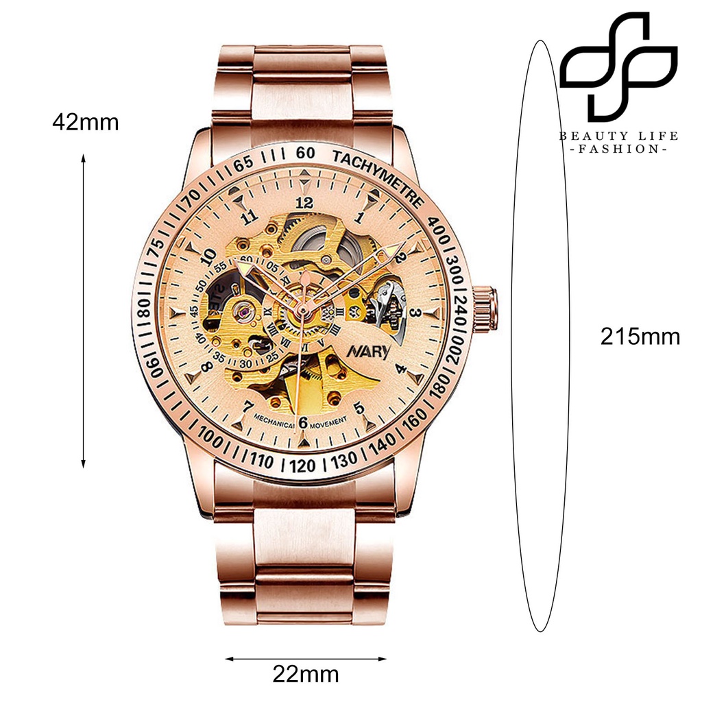 BEA™ NARY Men Hollow Scratch-resistant Life Automatic Self-Winding Mechanical Watch Business Wristwatch