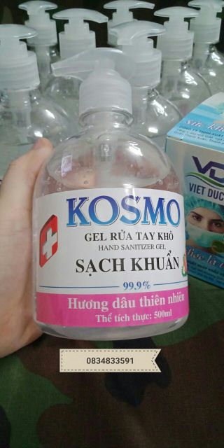 NƯỚC RỬA TAY KHÔ KOSMO 500ml tiện dụng hàng chuẩn