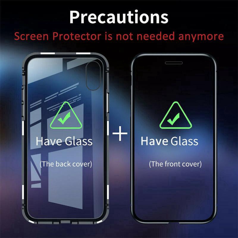 Mặt kính trước và ốp điện thoại TOPEWON bảo vệ hai mặt 360 từ tính thích hợp cho iPhone 11 Pro X Xs Max XR 8 7 6 6s Plus