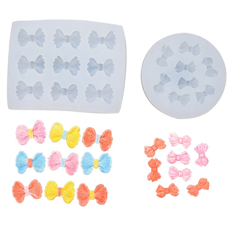 Khuôn Silicone Nhấn Bánh Hình Nơ Trang Trí