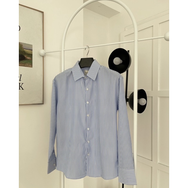 Sơmi sọc xanh basic