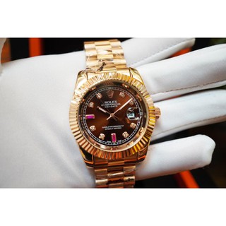 (Rolex cafe) Đồng hồ Nam rolex màu nâu cafe chất, dây đúc không gỉ, máy nhật, bảo hành 12 tháng