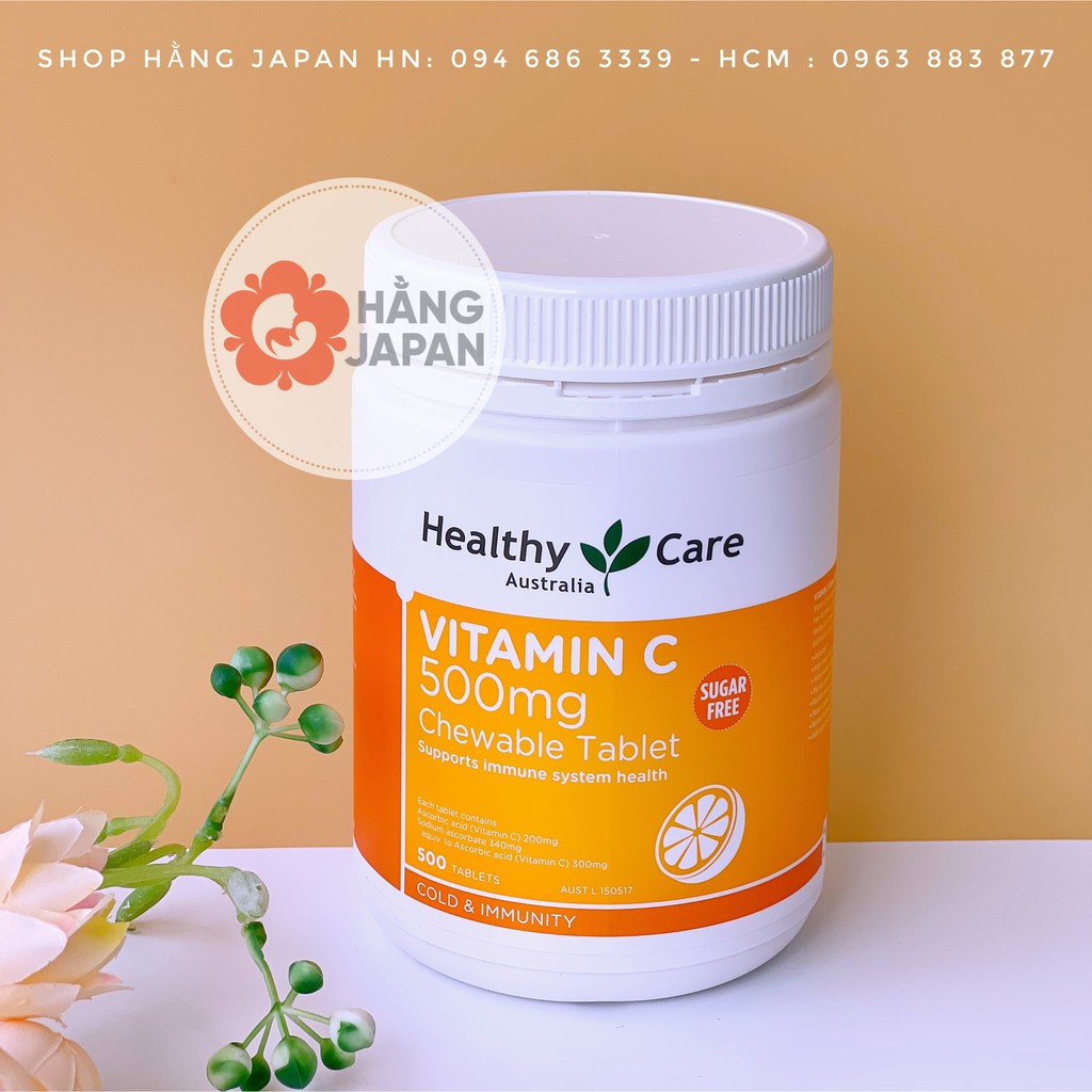 Viên nhai bổ sung Vitamin C Healthy Care Vitamin C 500mg - 500 viên