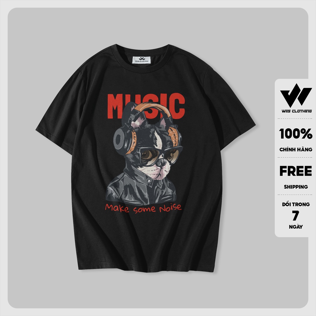 Áo thun tay lỡ WIIS unisex phông form rộng Music thời trang nam nữ ulzzang oversize