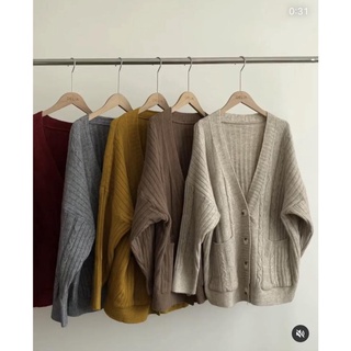 Áo khoác cardigan len vặn thừng - Cadigan len dáng rộng - Chất len đan dày dặn ấm áp cực luôn