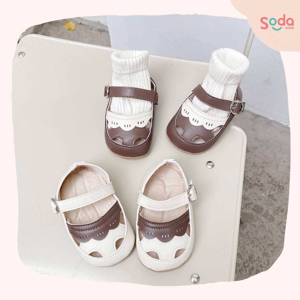 Giày búp bê bé gái SODA KIDS da mềm, lót giày êm ái, thiết kế viền bèo phong cách Hàn Quốc