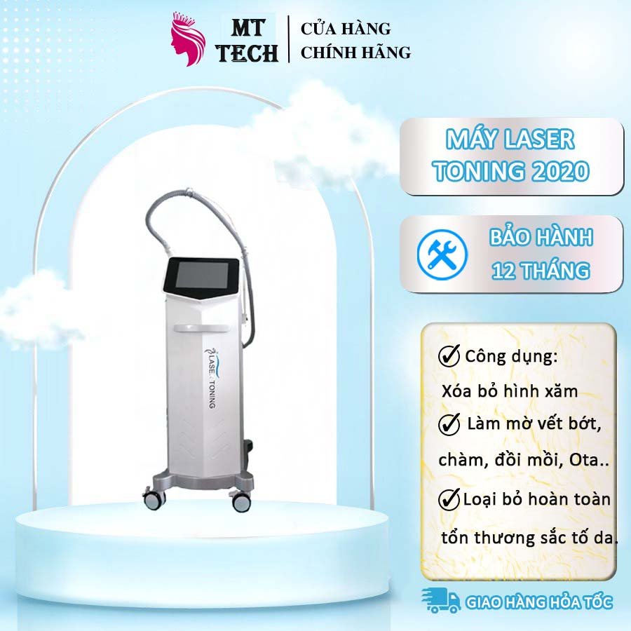 [Bảo Hành 24 Tháng] Máy Laser Toning 2020 Xóa Hình Xăm Xoá Lông Mày Bắn Nám 1 Tay Cầm Chính Hãng,