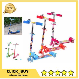 Xe Trượt Scooter 3 Bánh Phát Sáng, Có Chuông Cho Bé (GIAO MÀU NGẪU NHIÊN)