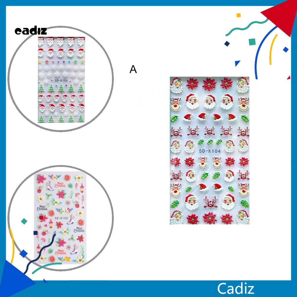 [Hàng mới về] Miếng dán trang trí móng tay chủ đề họa tiết giáng sinh