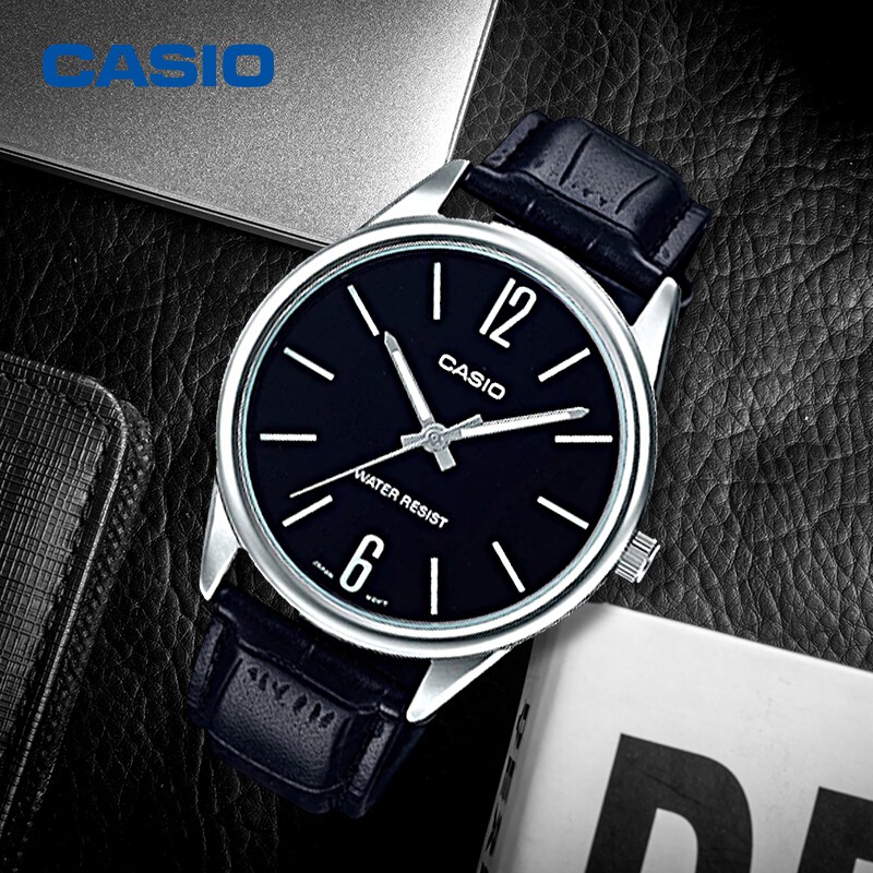 Đồng hồ nam dây da Casio chính hãng Anh Khuê MTP-V005L-1BUDF