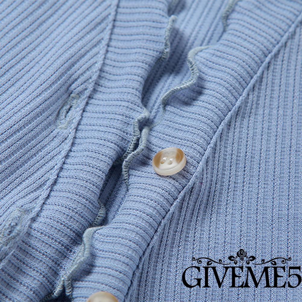 Áo Croptop Tay Ngắn Cổ Chữ V (Màu Xanh Dương / Hồng / S / M / L)