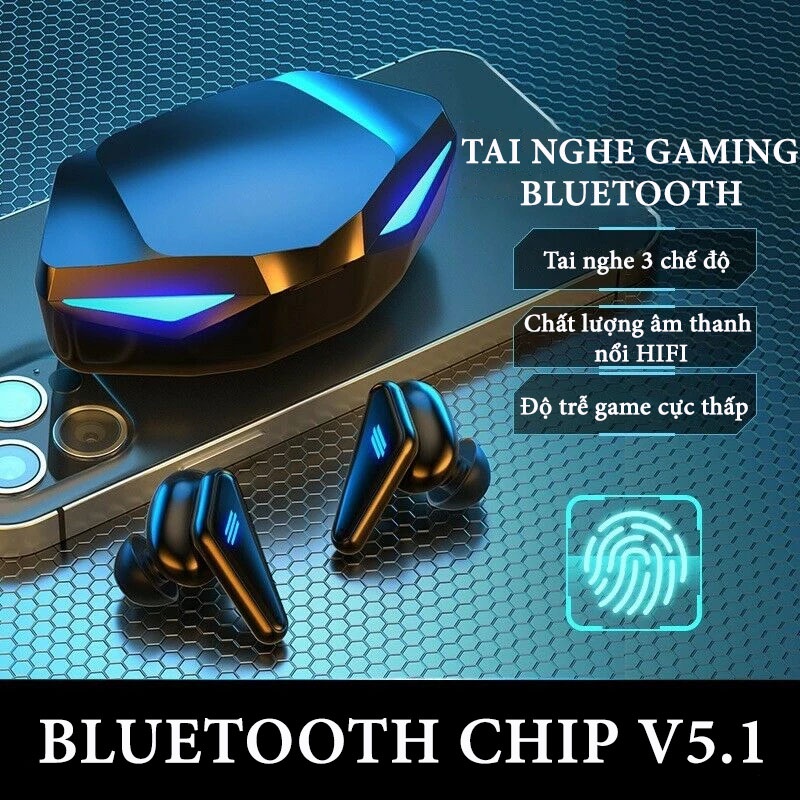 Tai Nghe Gaming K33, Tai Nghe Bluetooth Không Dây 5.0 Có Mic Với Độ Trễ Thấp Pavu Tech